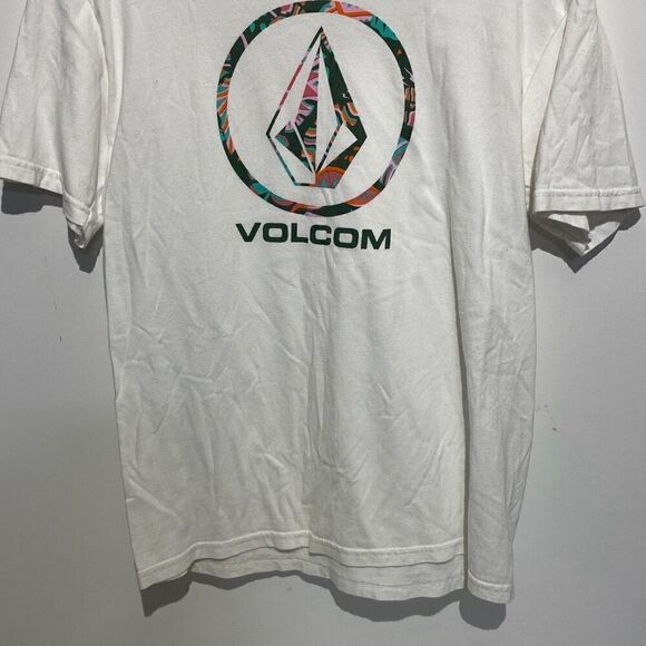 Volcom Men's White 100% Cotton Short Sleeve Graphic T-Shirt Size Large - Picture 2 of 8